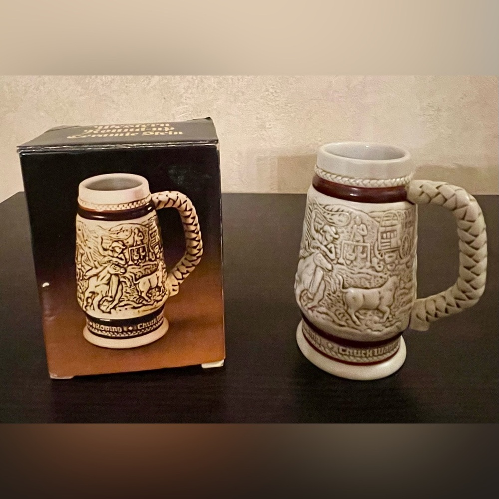 VTG Avon 1983 Western Round-Up Ceramic Stein, Approximately 5” Tall